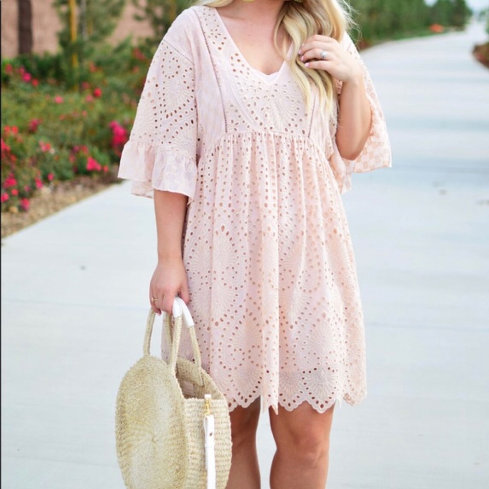 Anthropologie peach dress